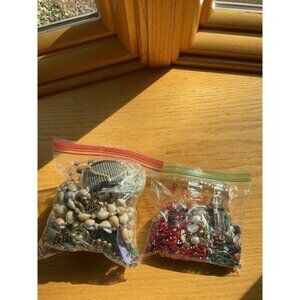 2 Pound of Crafters Jewelry Beads and Whatnot Not Wearable